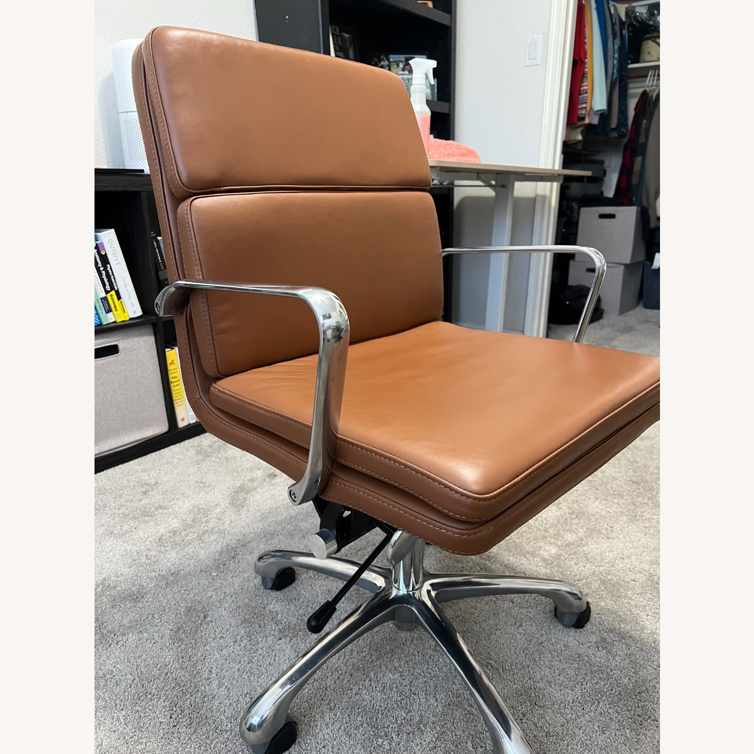 Pottery Barn Nash Leather Swivel Desk Chair - image-2