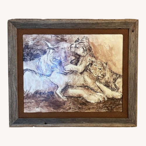 Used 1970s French Conte Crayon Original Lions for sale on AptDeco