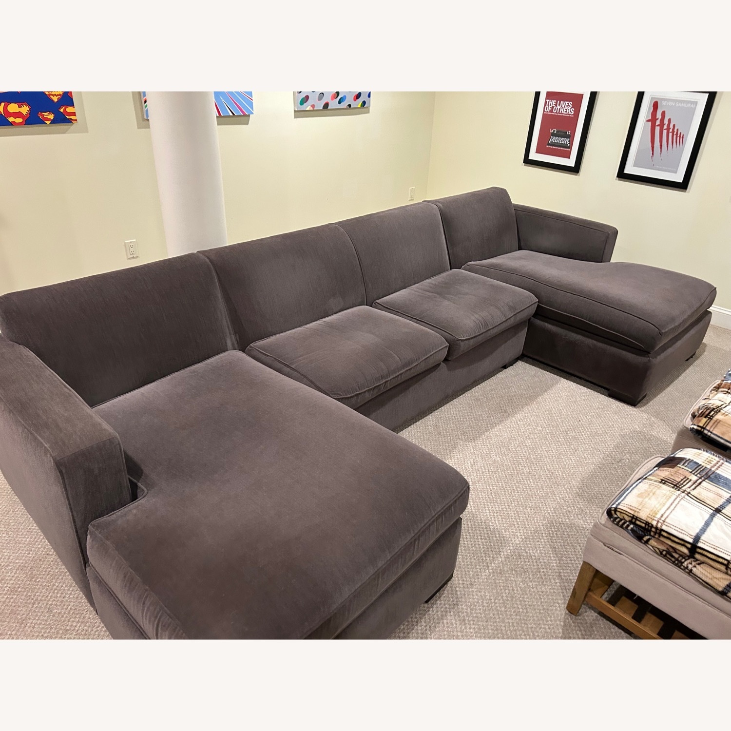 Room & Board McCreary Dark Brown Fabric 3+ Piece Sectional - image-3