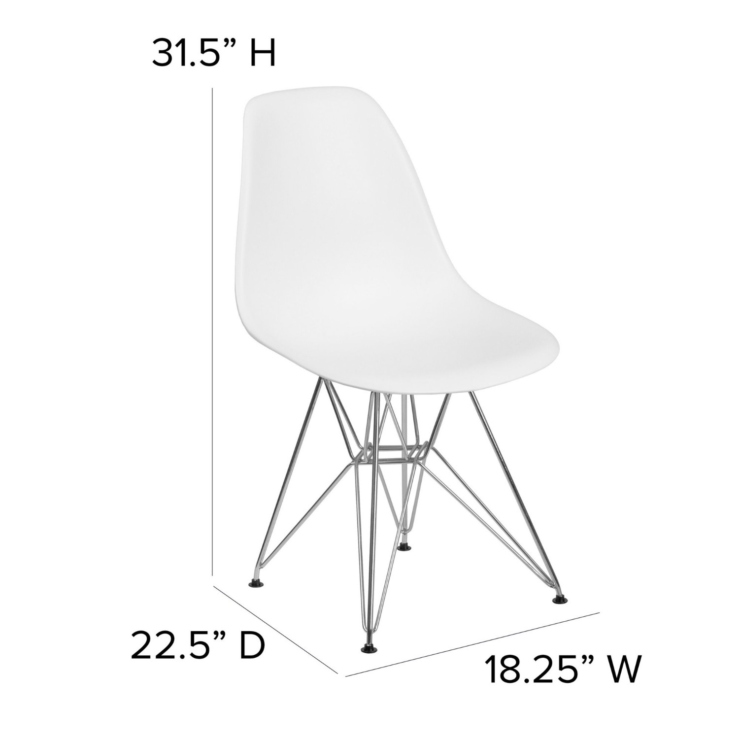 Table 40.5" + 4 Chairs - Dining - White - Plastic - image-9