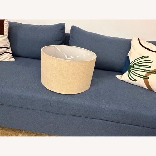 Used Linen Straight-Sided Drum Lamp Shade for sale on AptDeco