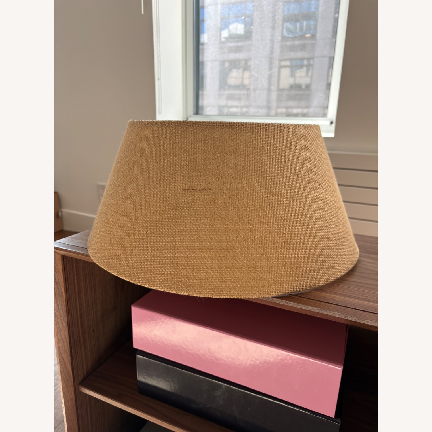 Pottery Barn Burlap Tapered Drum Lamp Shade - image-2