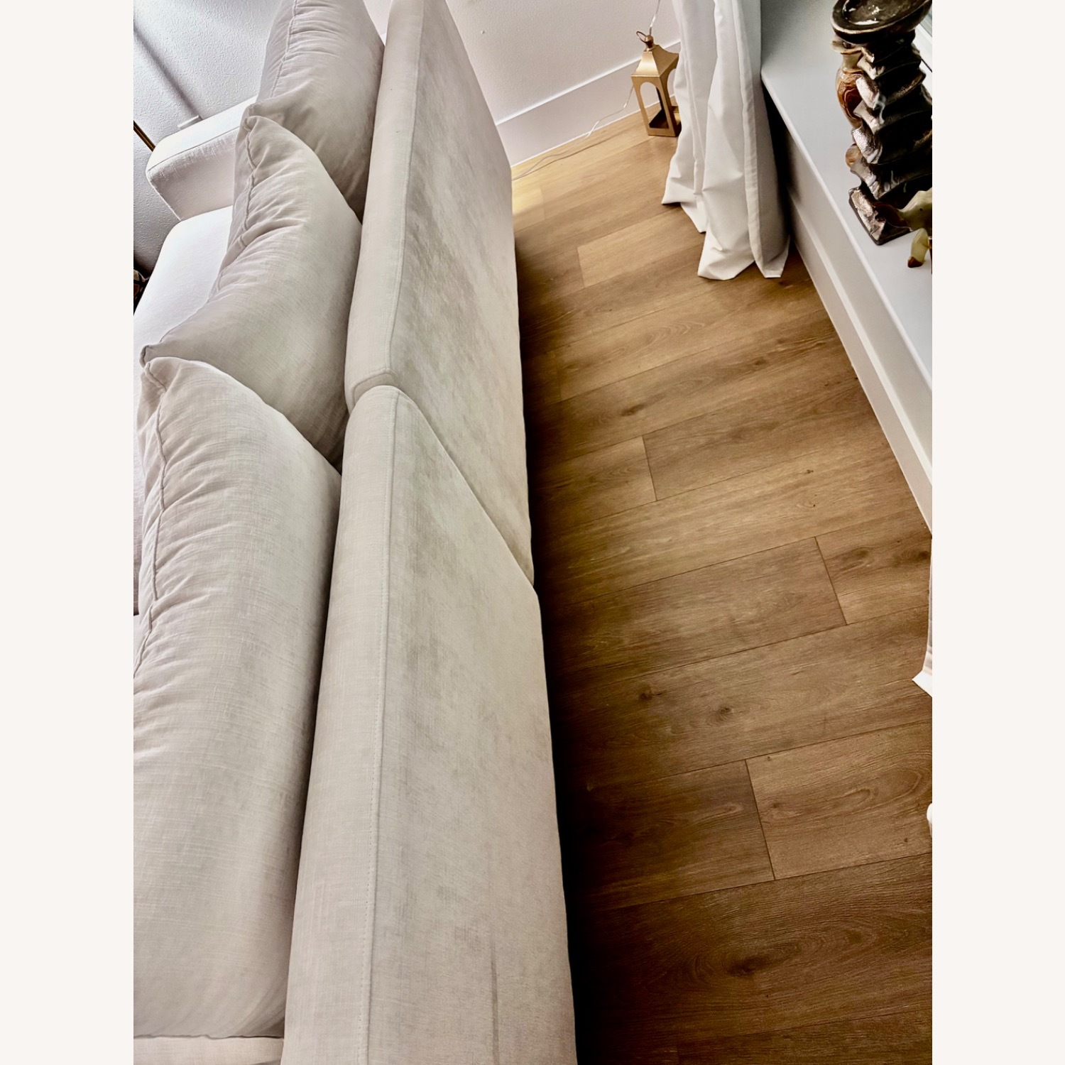 Interior Define Sloan White Velvet 2 Piece Sectional - image-2