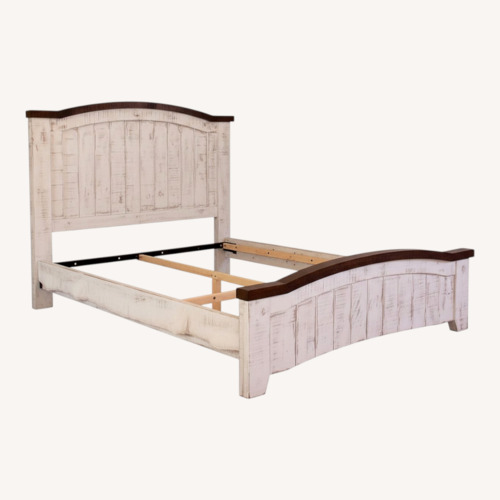 Used White Wood Queen Bed for sale on AptDeco