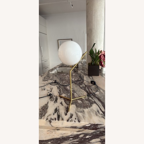 Used Flos Ic White Brass Table Lamp for sale on AptDeco