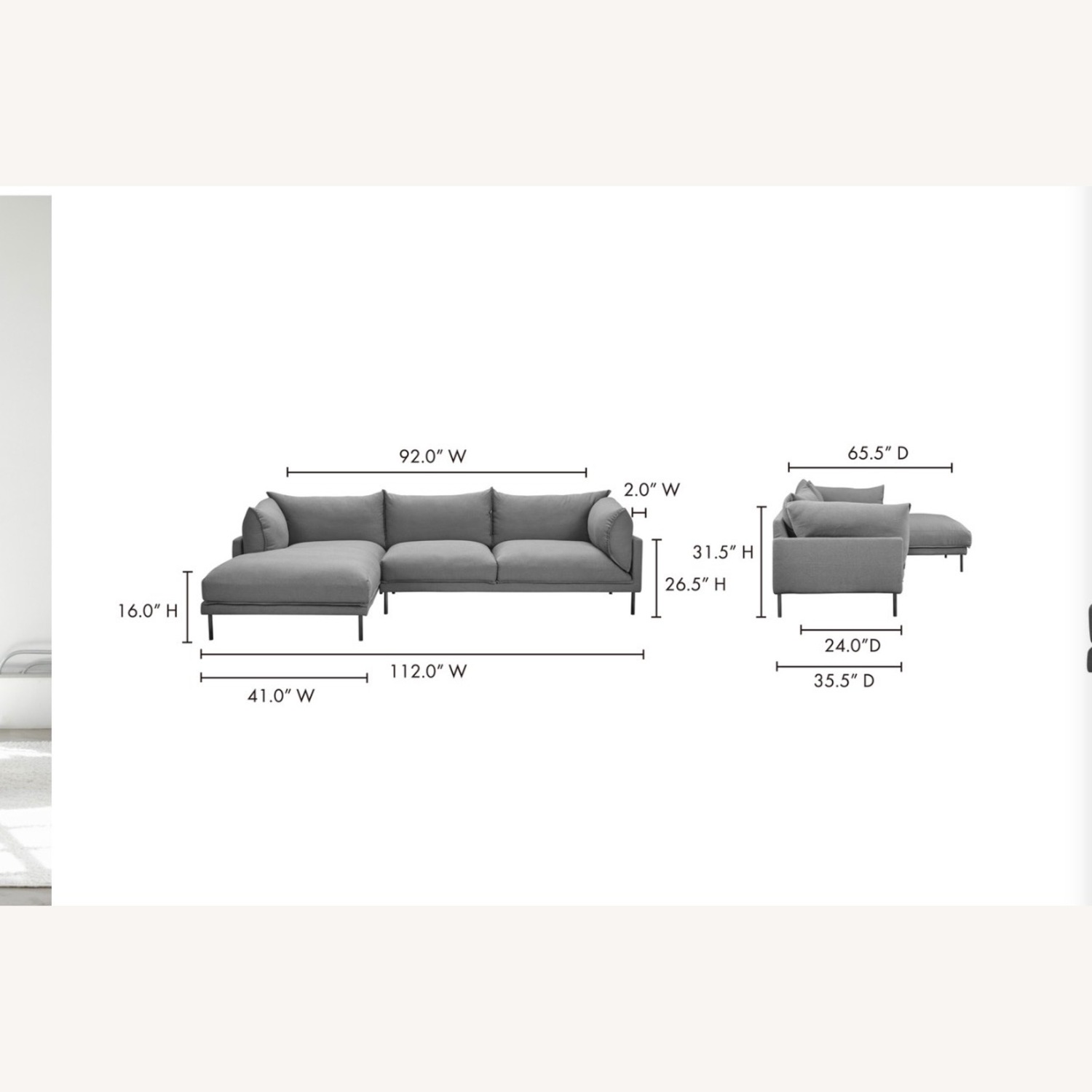 Moe’s Home Jamara Sectional - image-4