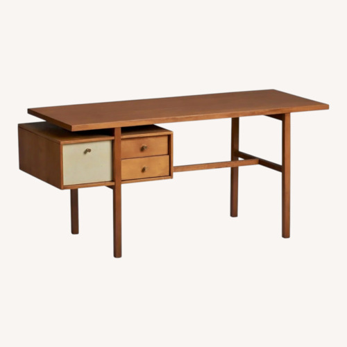 Used Vintage Milo Baughmagn Light Brown Brass Desk for sale on AptDeco