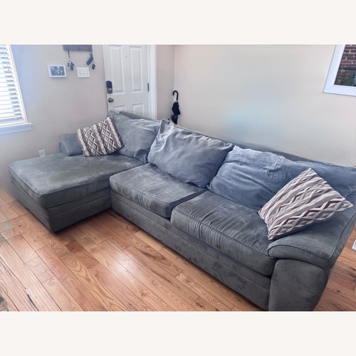 Used 2-Piece Chaise Sectional in Spa Blue for sale on AptDeco