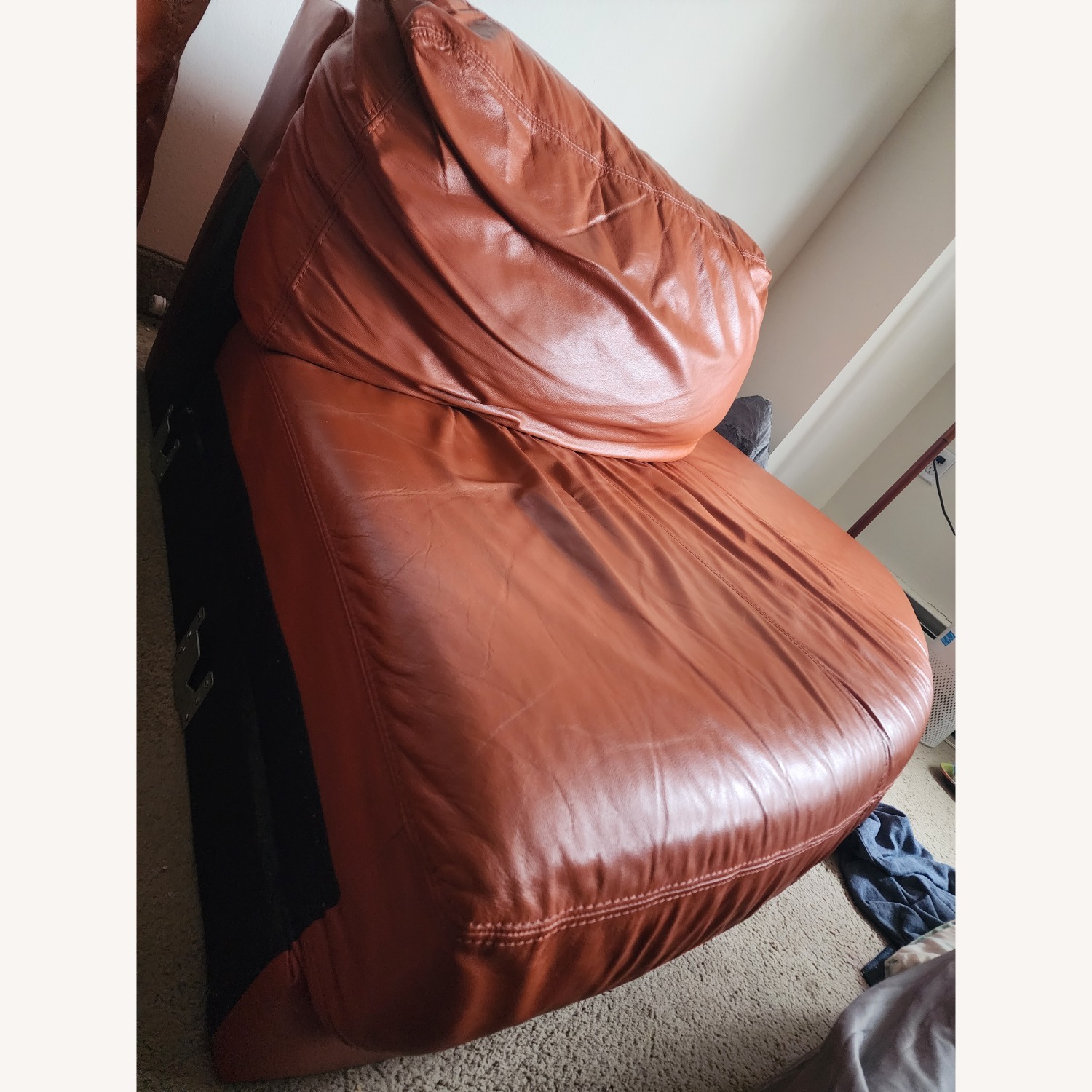 Palliser Orange Leather 2 Piece Sectional - image-2