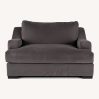 Spartan Gray Love Seat Dark Gray Fabric Loveseat