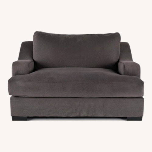 Used Spartan Gray Love Seat Dark Gray Fabric Loveseat for sale on AptDeco