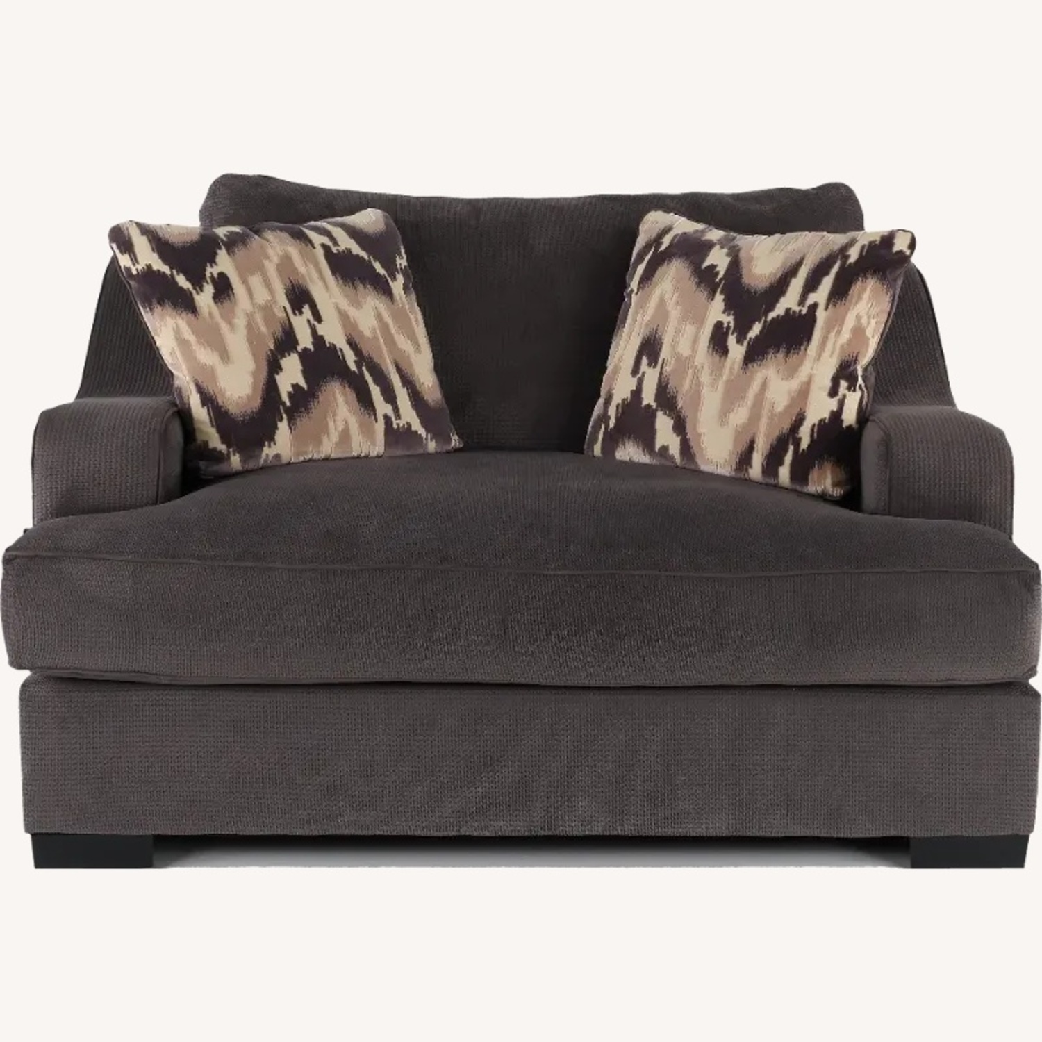 Spartan Gray Love Seat Dark Gray Fabric Loveseat - image-5