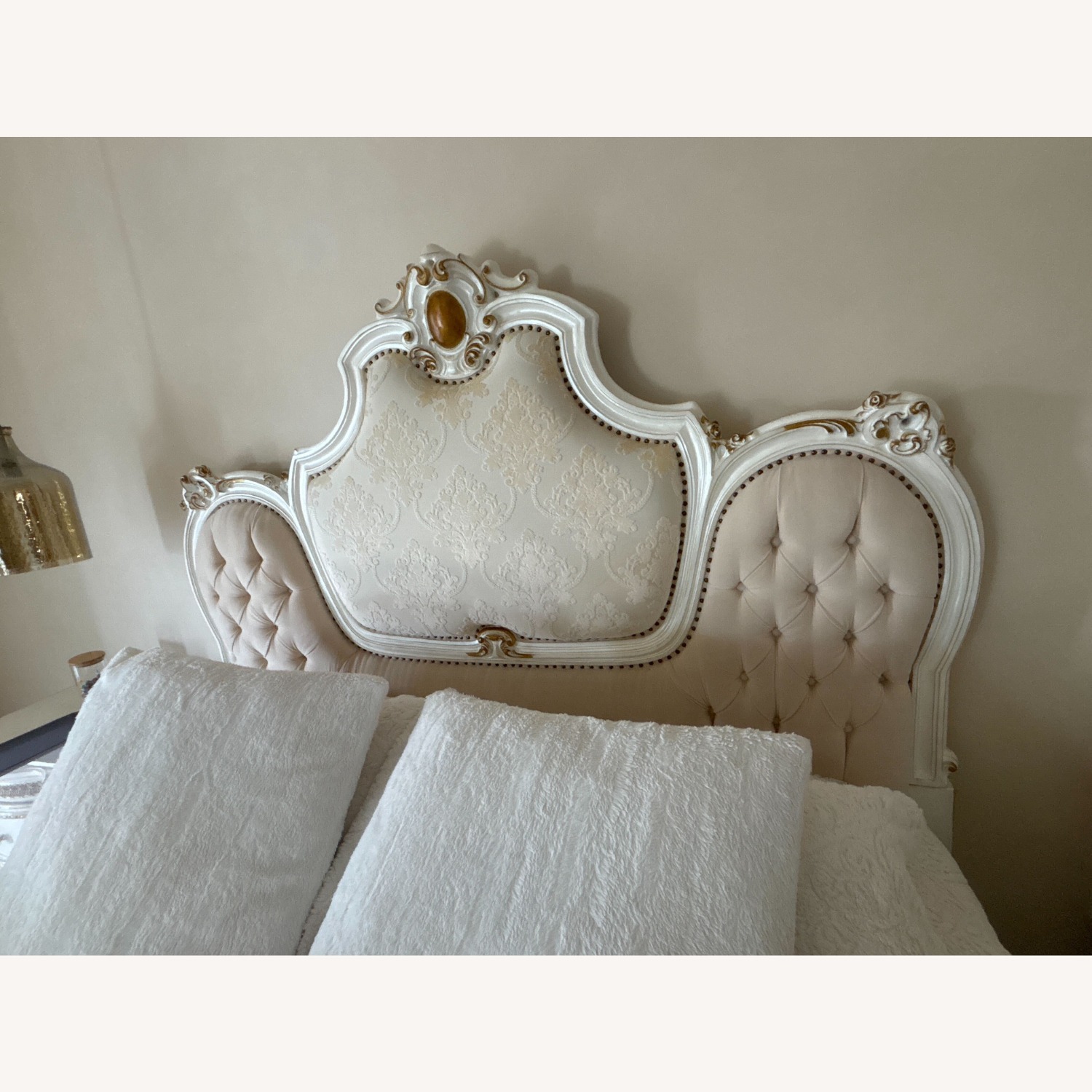 Upholstered Cal King Bed Antique Pearl Bed - image-2