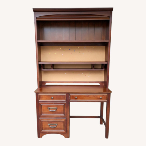 Used Solid Wood Bookshelf Hutch and integrated Desk for sale on AptDeco