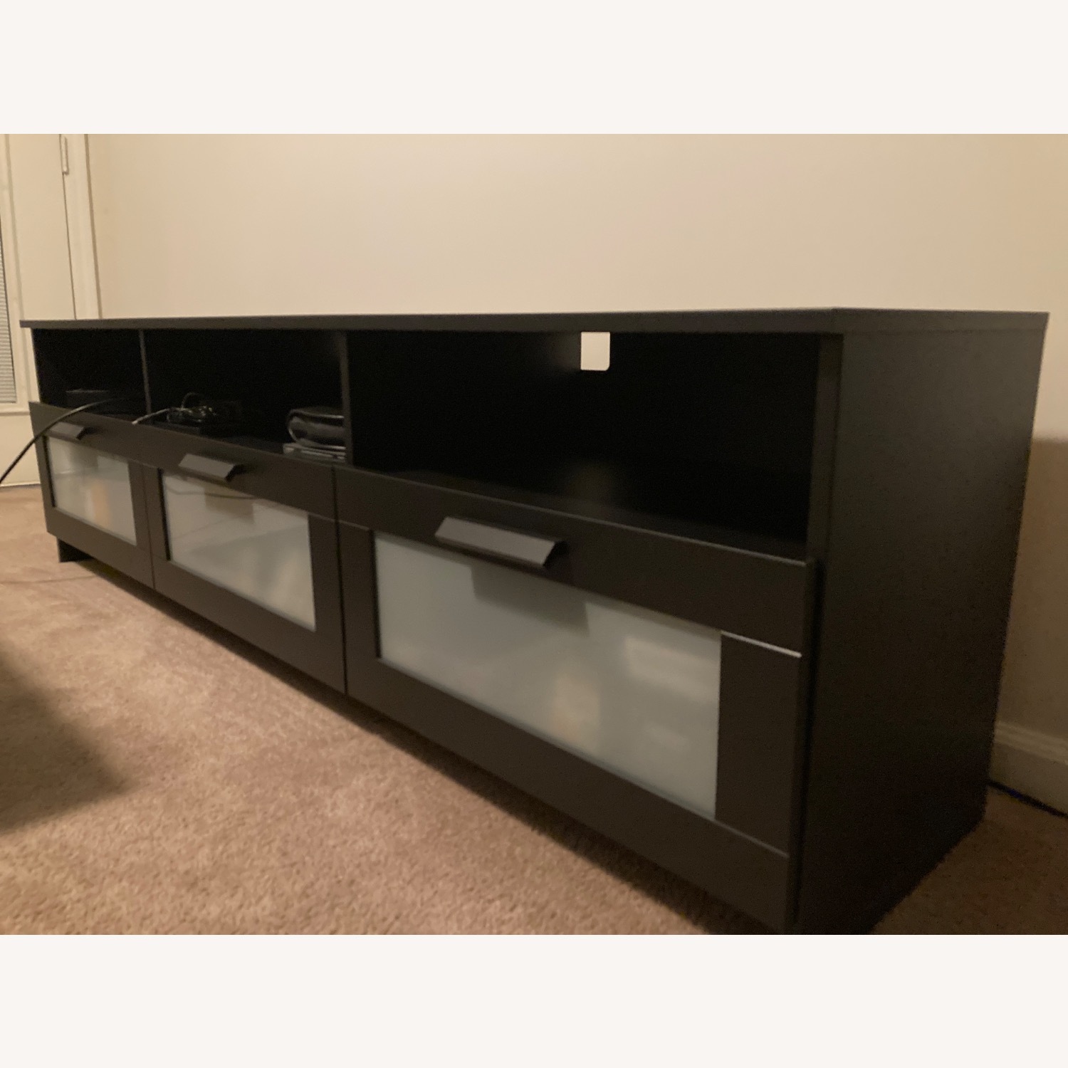 IKEA BRIMNES Black Wood Sideboard - image-2