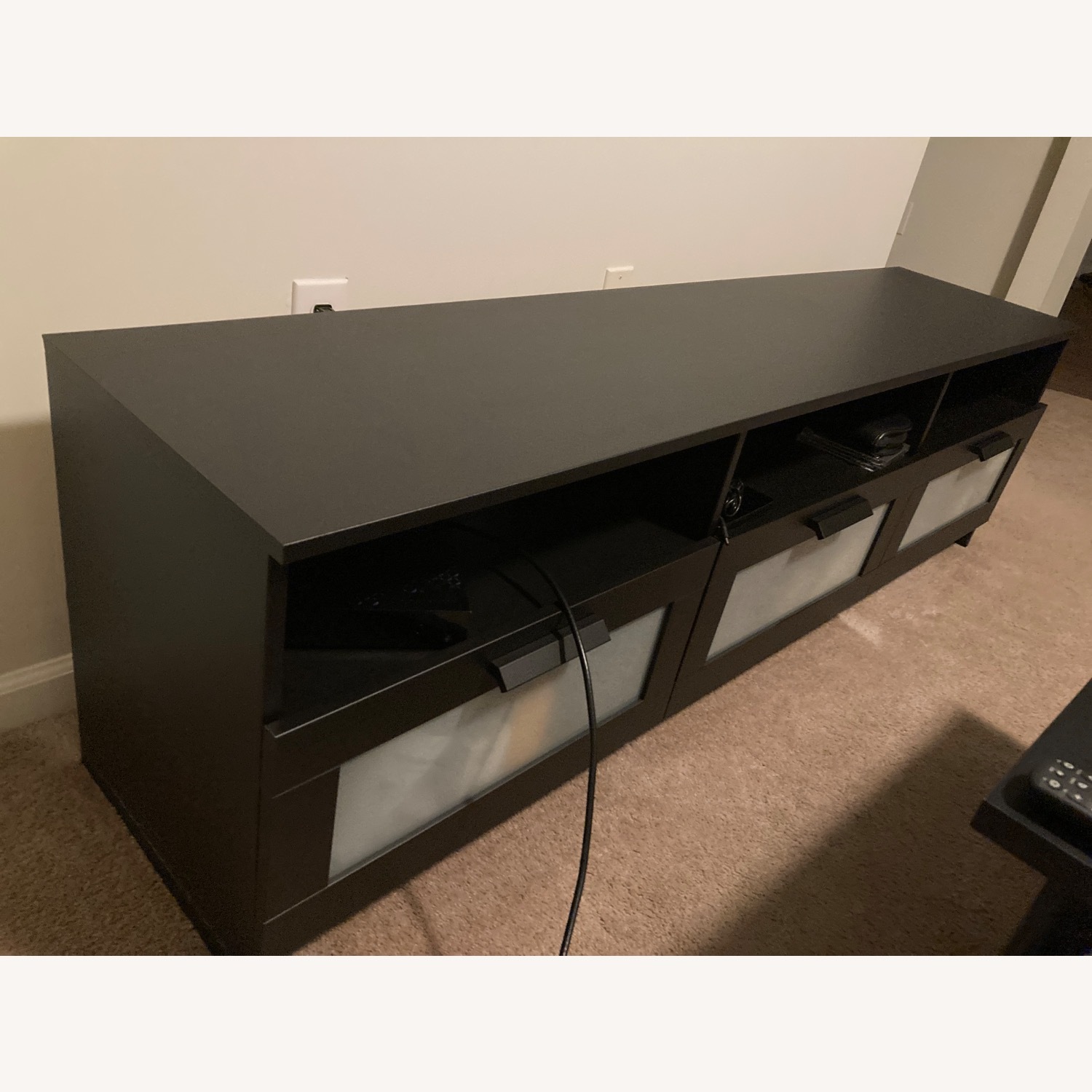 IKEA BRIMNES Black Wood Sideboard - image-3