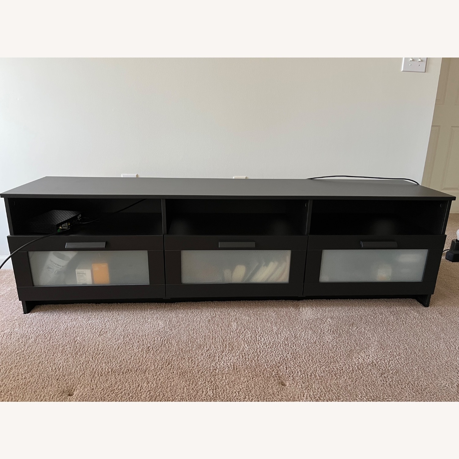 IKEA BRIMNES Black Wood Sideboard - image-1