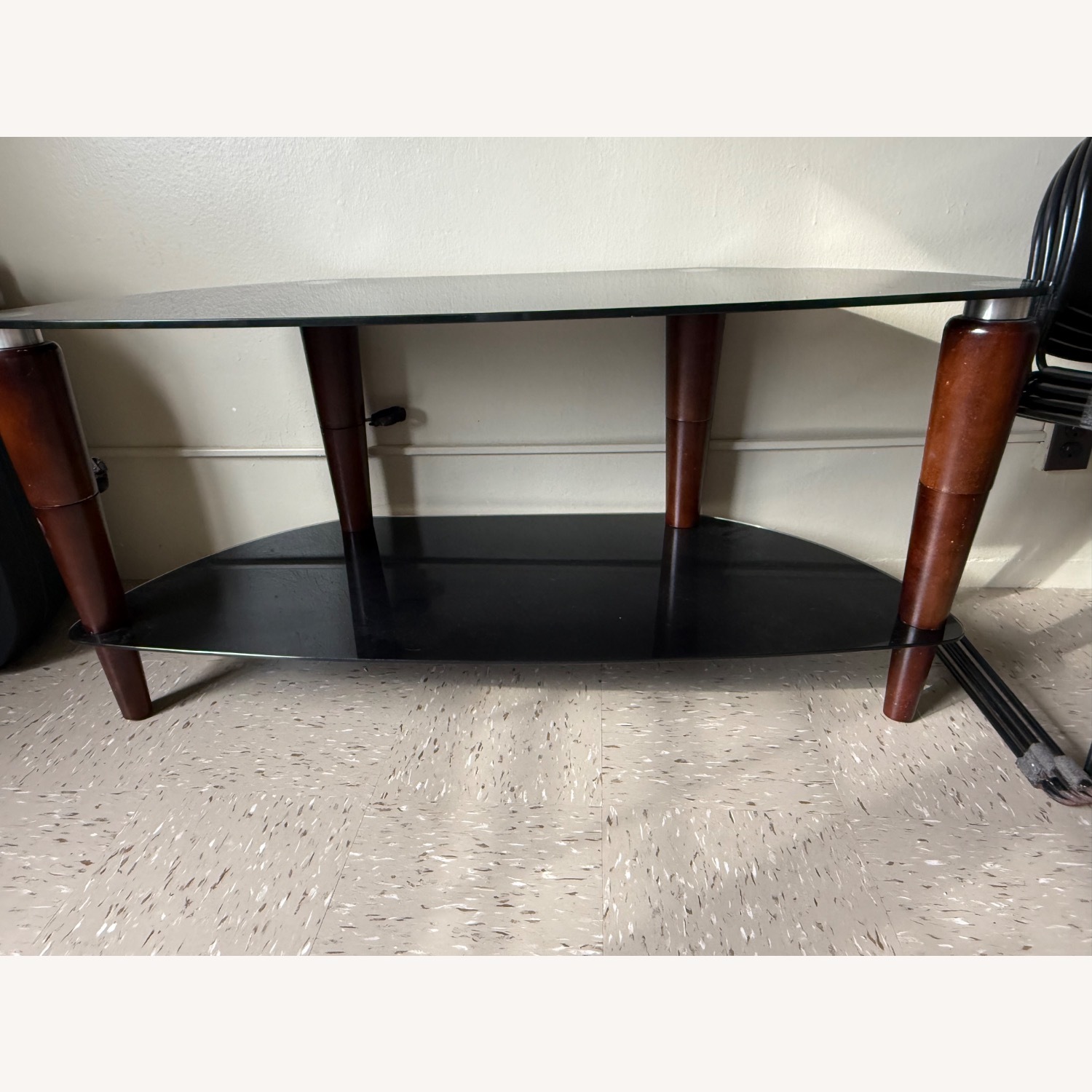 Glass and Wooden TV Stand - image-1