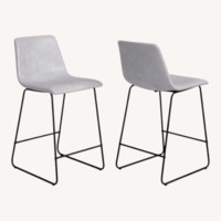 Liekele Upholstered Counter Height Modern Dining Stools (Set of 2)