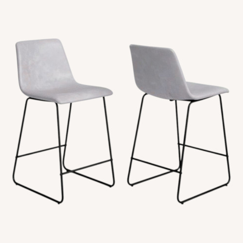 Used Liekele Upholstered Counter Height Modern Dining Stools (Set of 2) for sale on AptDeco