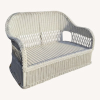 Vintage/Antique White Wicker Loveseat