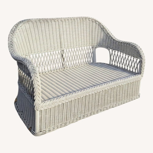 Used Vintage/Antique White Wicker Loveseat for sale on AptDeco