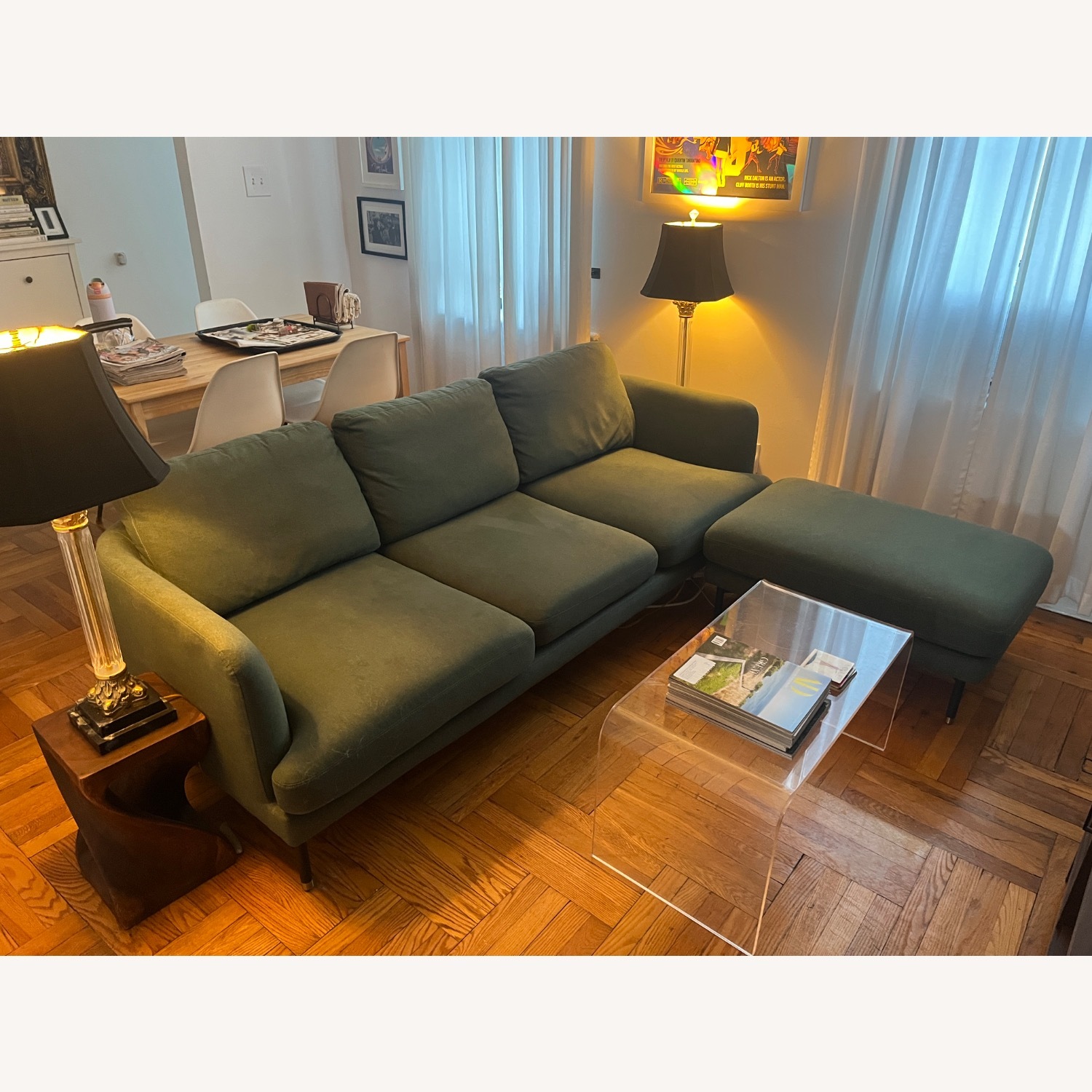 Castlery Pebble 83” Green Sofa with Ottoman - image-3