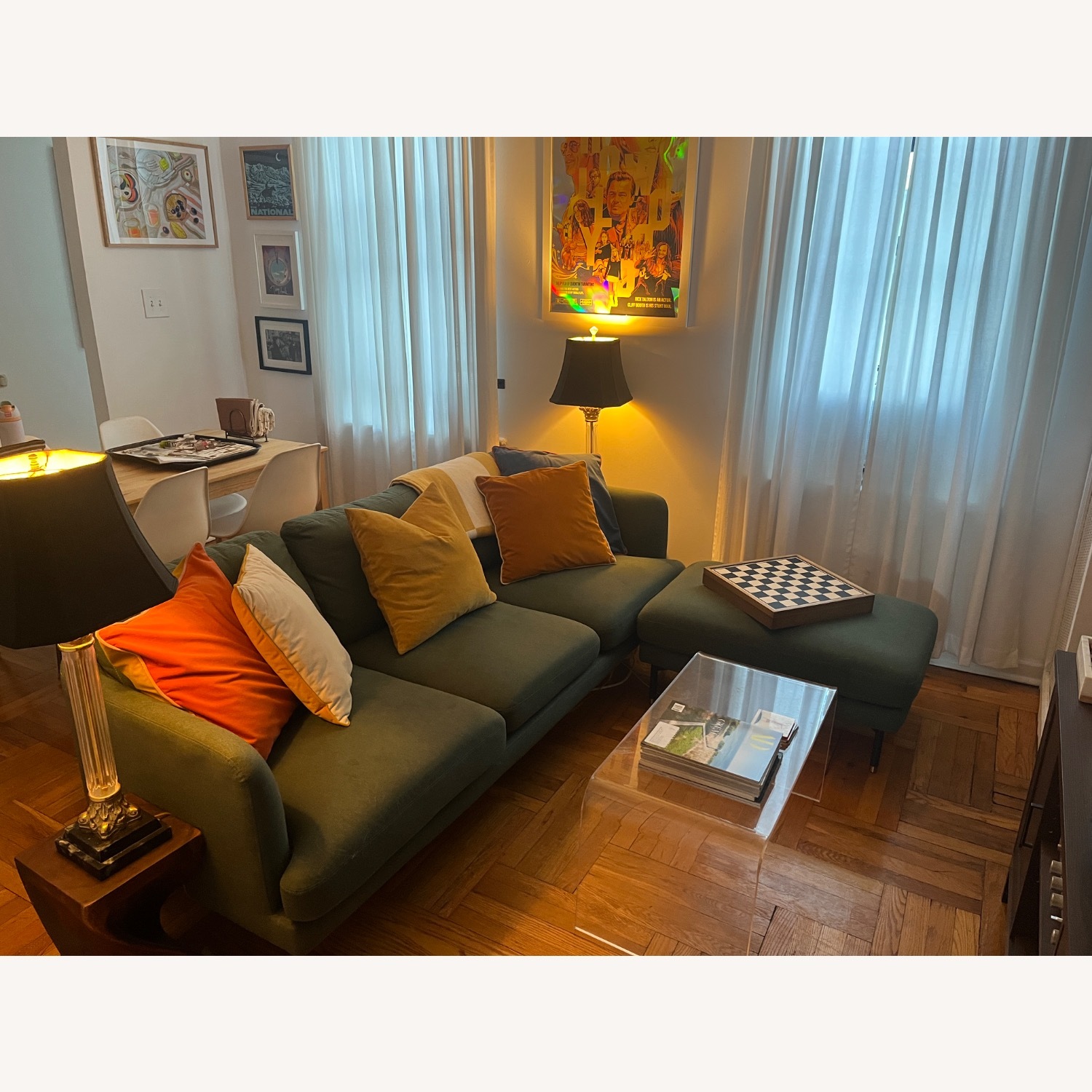 Castlery Pebble 83” Green Sofa with Ottoman - image-1