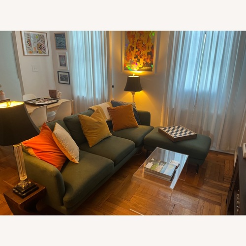 Used Castlery Pebble 83” Green Sofa with Ottoman for sale on AptDeco