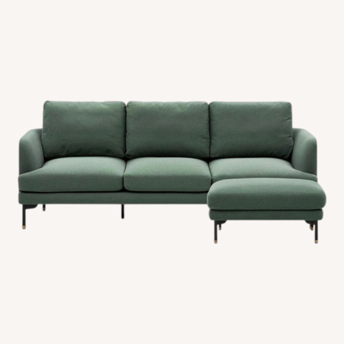 Used Castlery Pebble 83” Green Sofa with Ottoman for sale on AptDeco