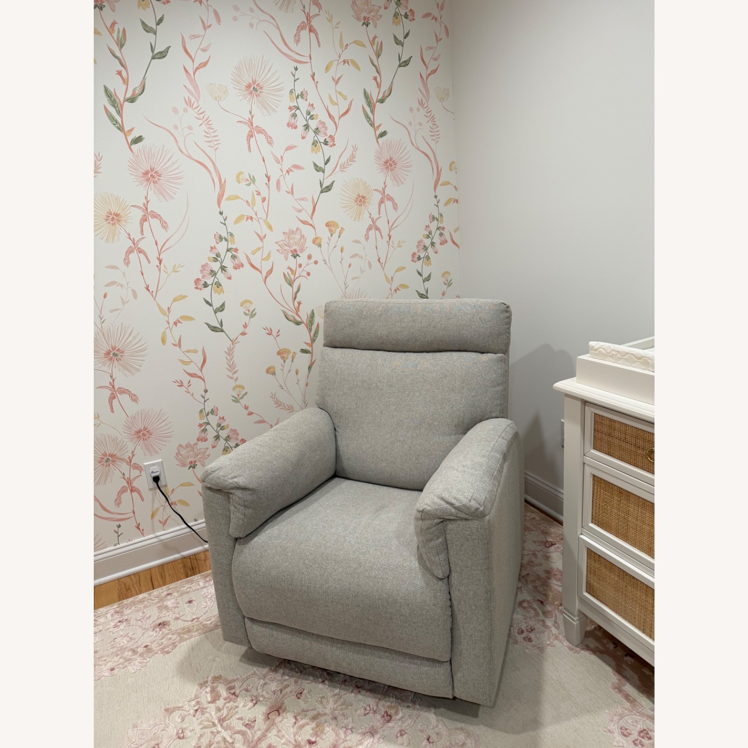 Pottery Barn Kids Light Gray Dream Deluxe Power Swivel Recliner - image-1