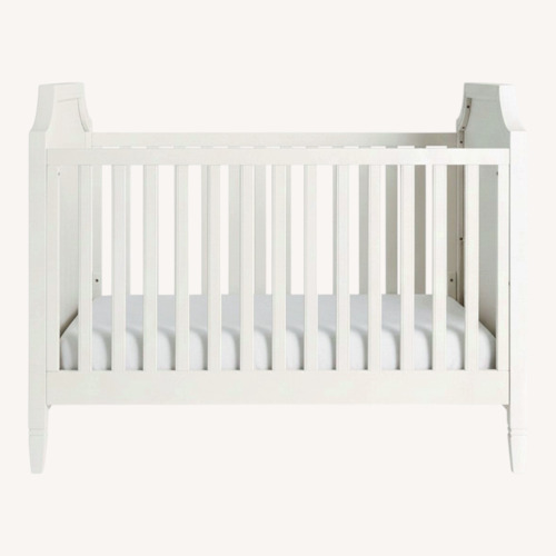 Used Pottery Barn Ava Regency Caned Endpanel Crib with Toddler Bed Conversion Kit for sale on AptDeco