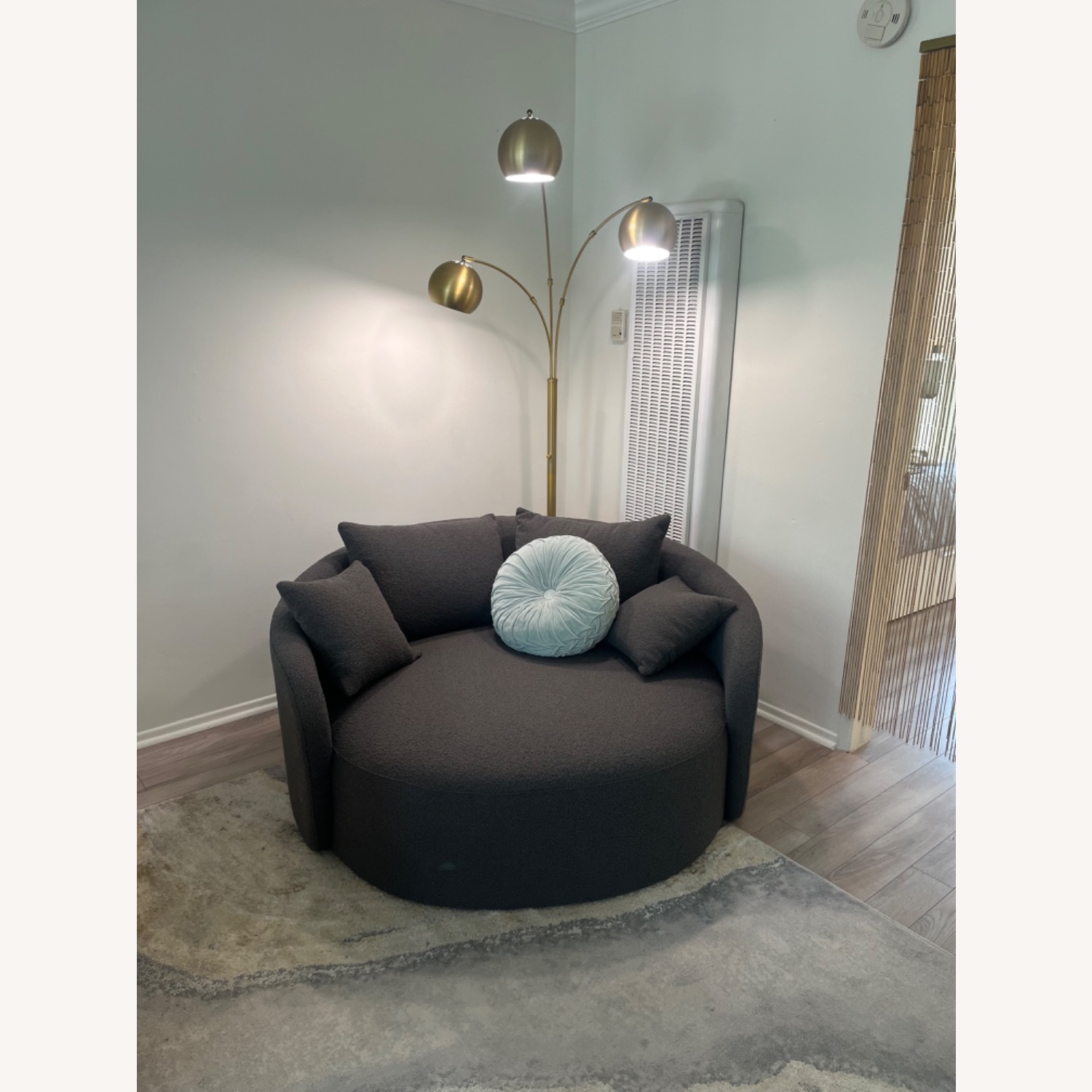 Chic Gray Loveseat - image-2