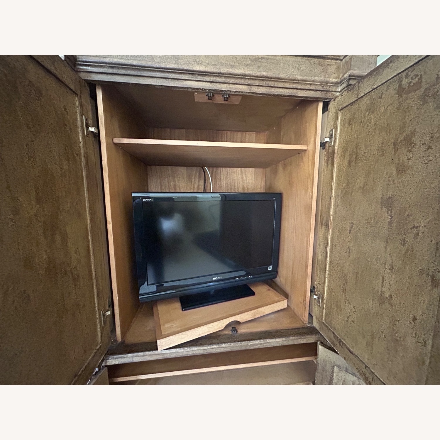 Dark Brown Wood Armoire - image-6