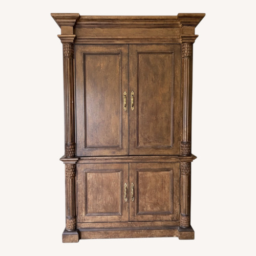 Used Dark Brown Wood Armoire for sale on AptDeco