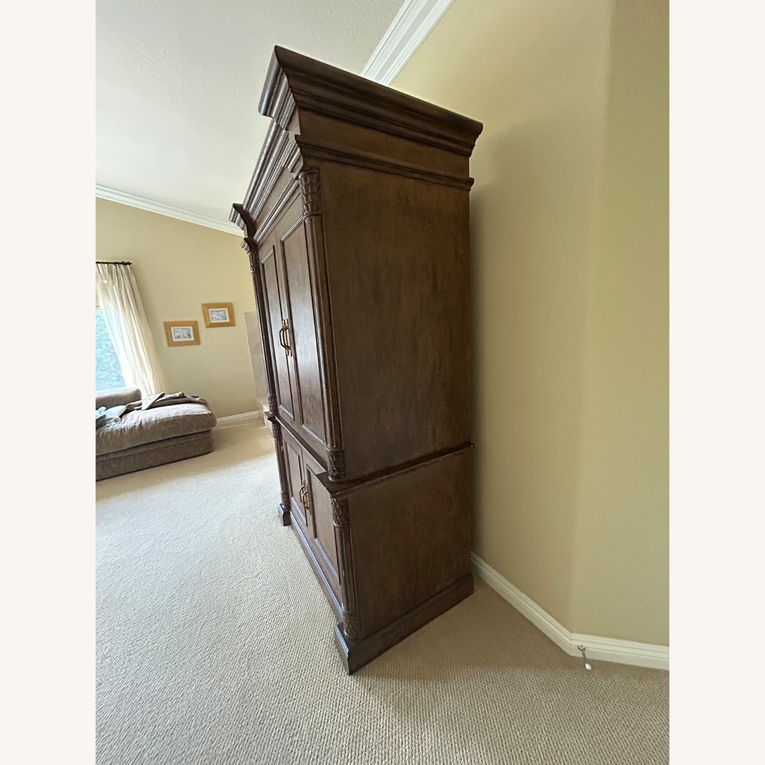 Dark Brown Wood Armoire - image-3