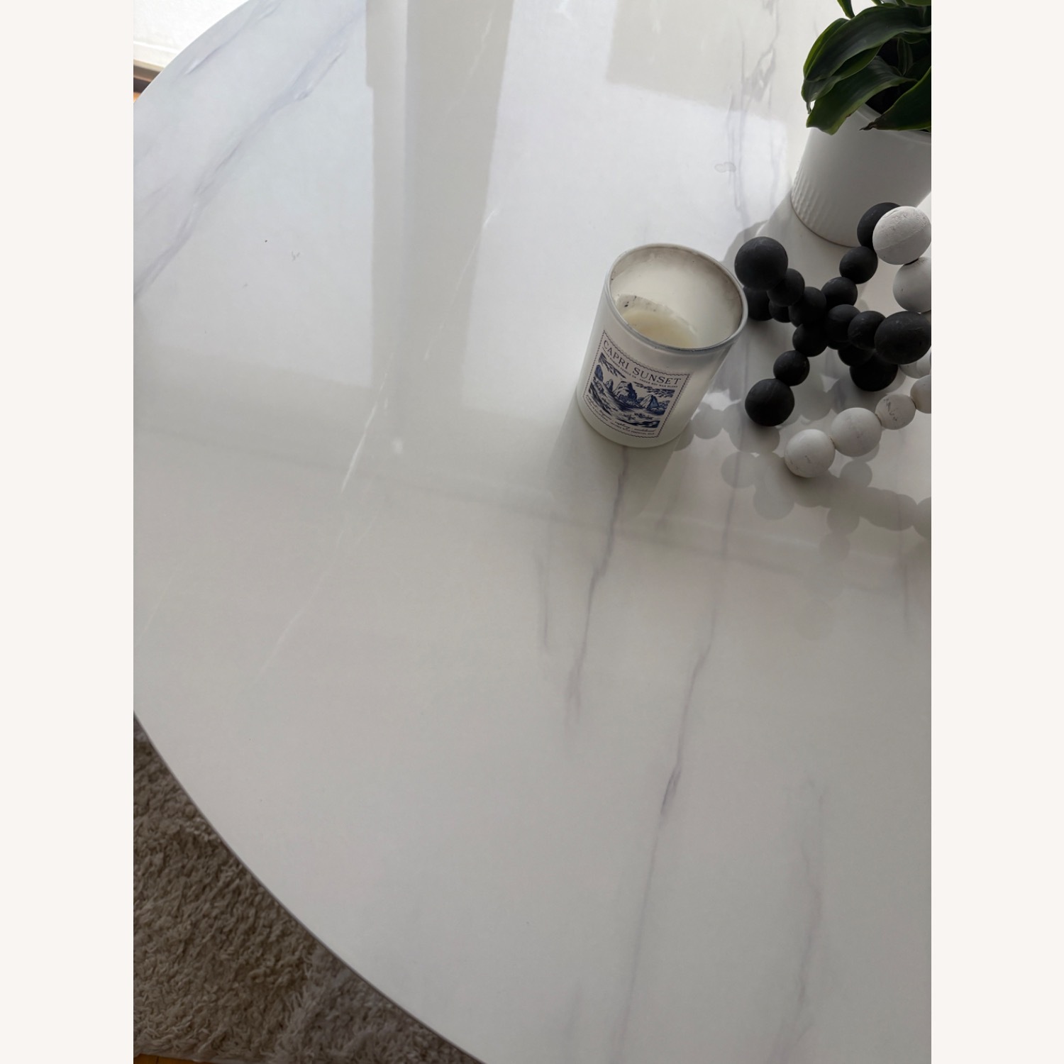 Faux Marble Round Dining Table Set  - image-2