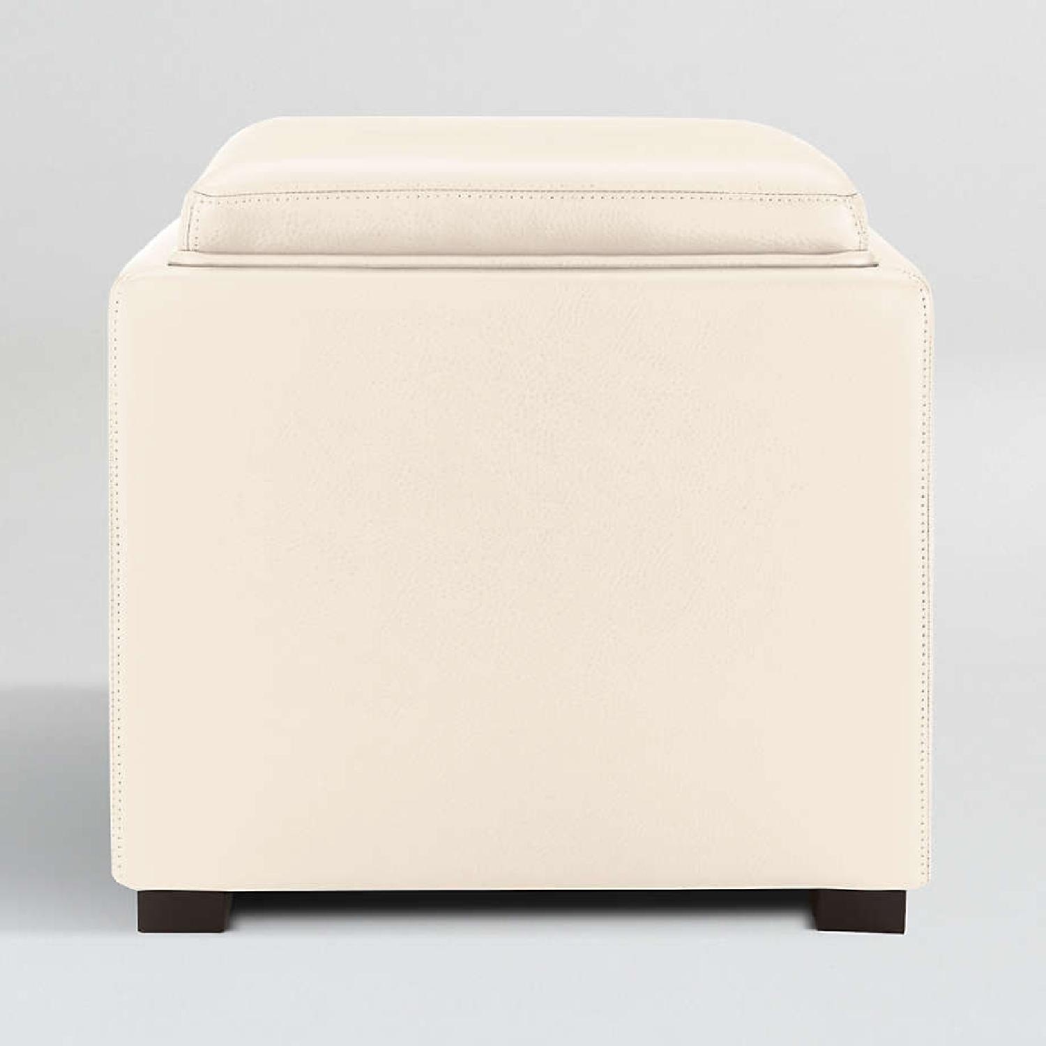 Crate & Barrel White Leather Chest - image-5