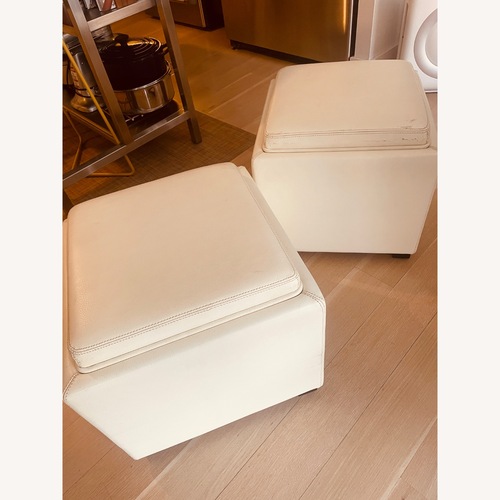 Used Crate & Barrel White Leather Chest for sale on AptDeco