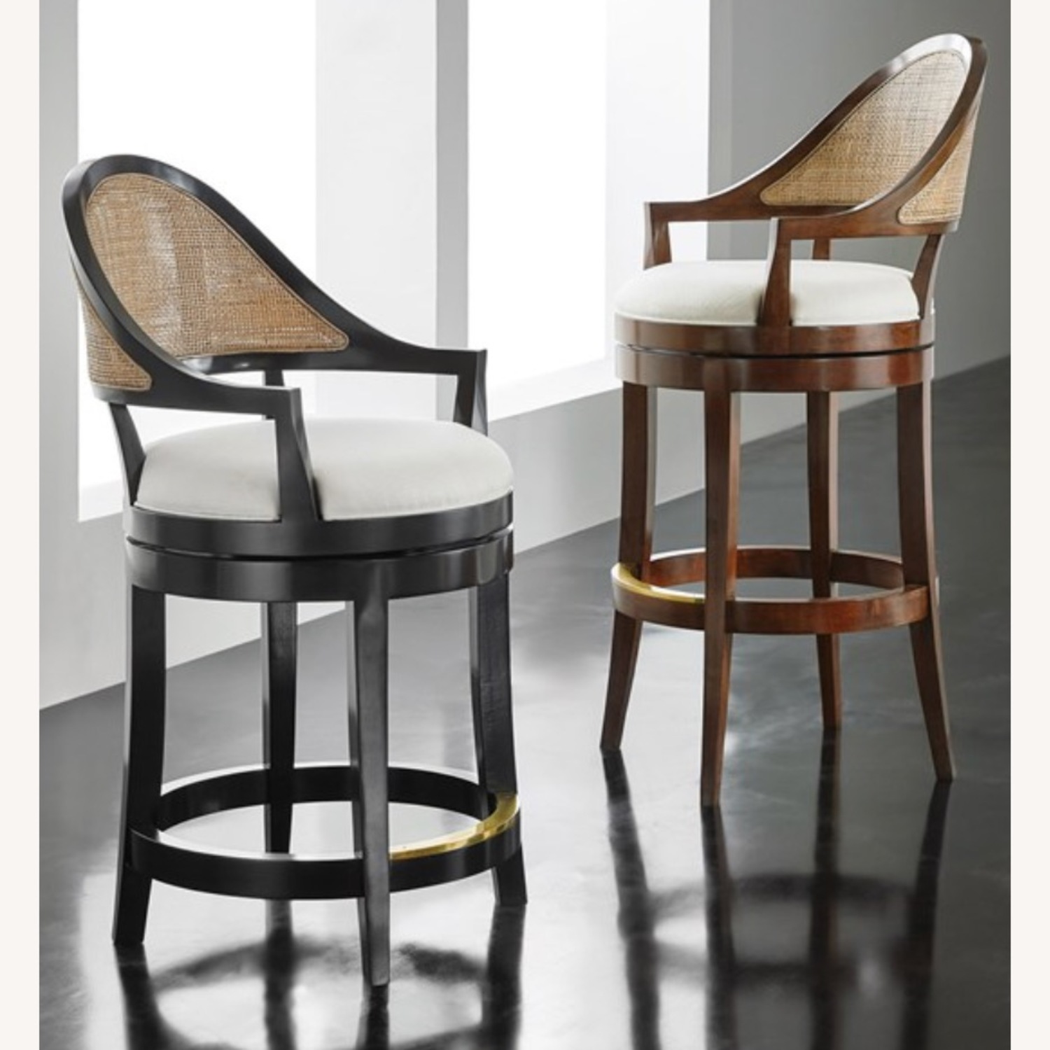 Lyon Bar Stool - Ebony Black Wood Stools - image-1
