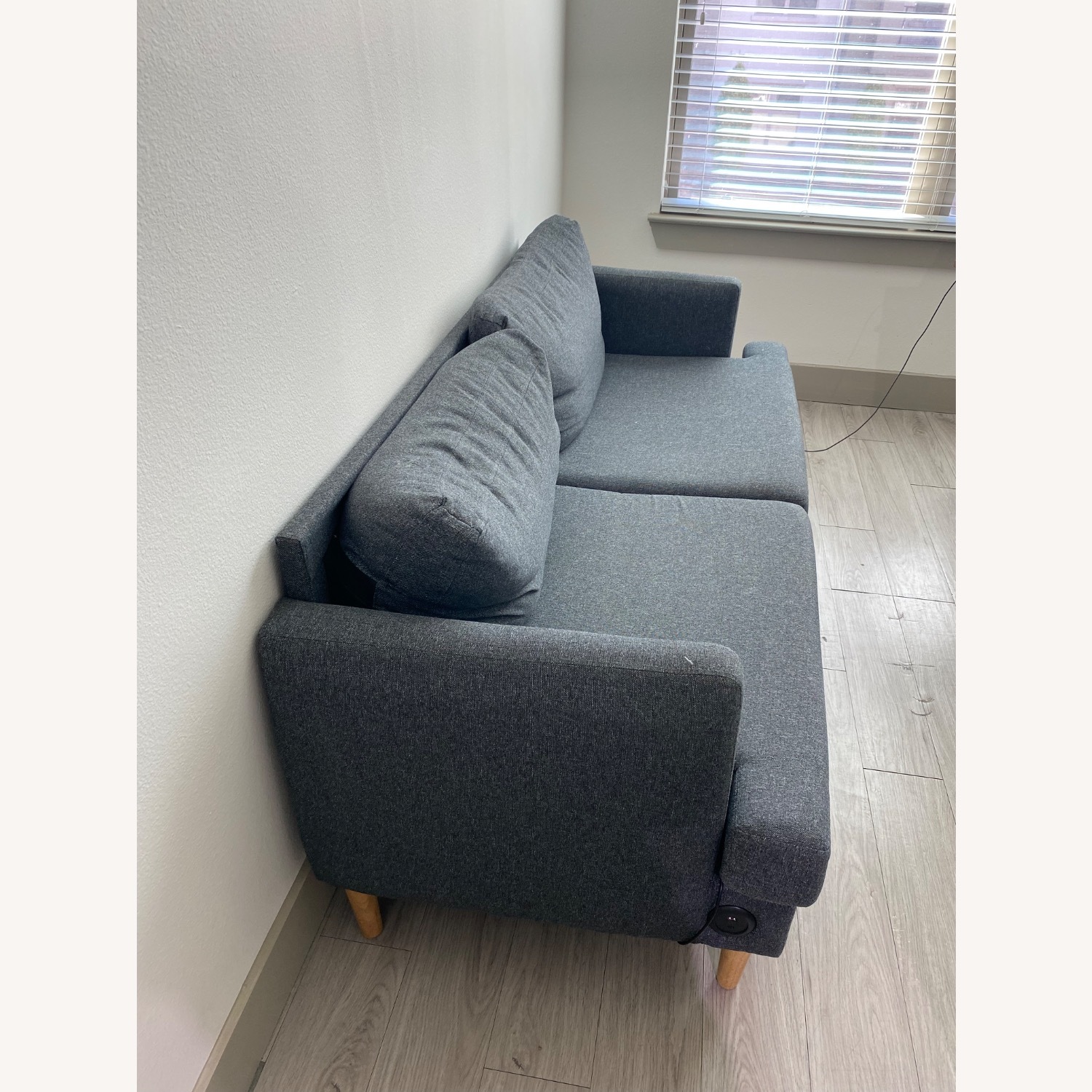 Light Gray Fabric 2 Seater Sofa - image-3