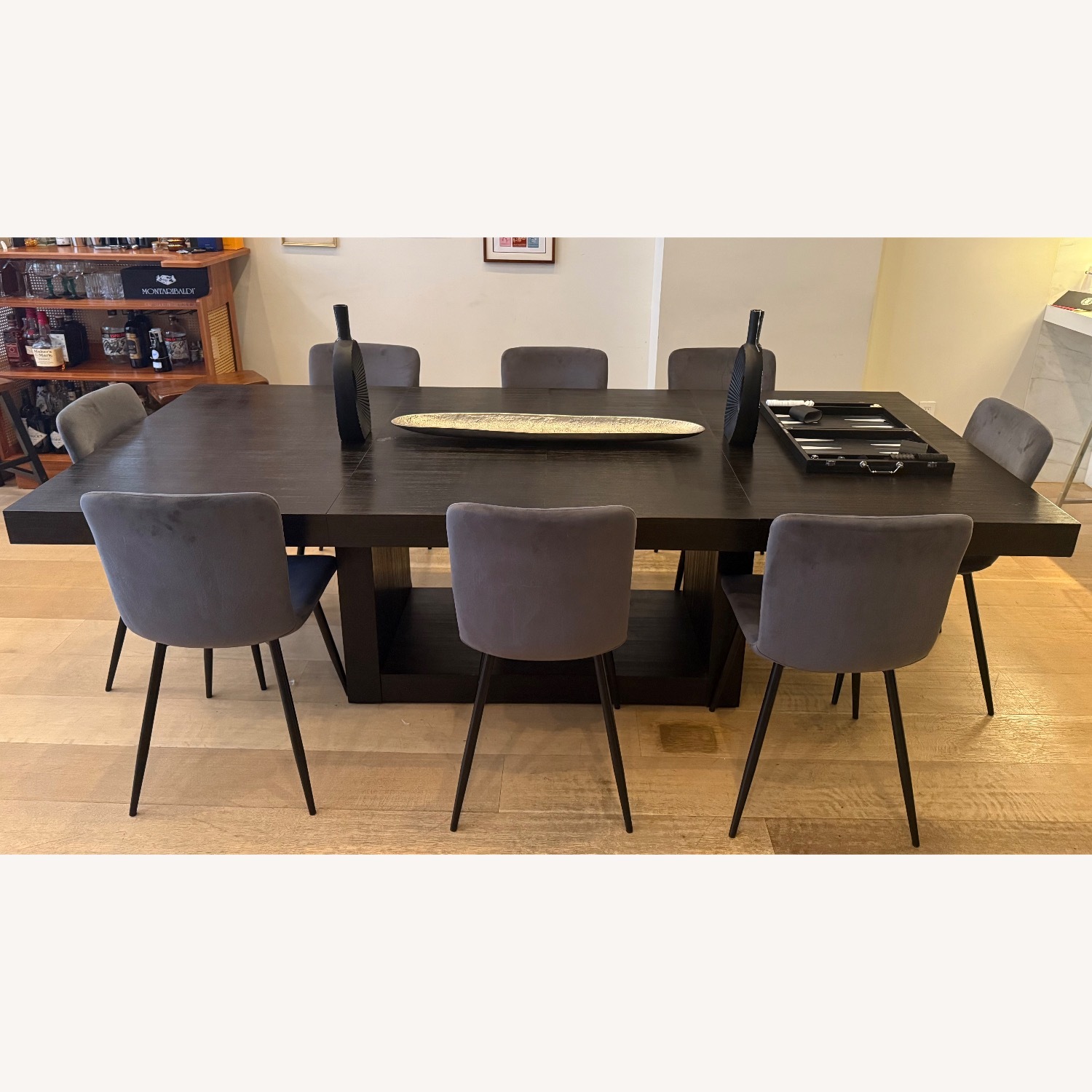 Cosmopolitan 60"-100" Extendable Black Wood Dining Table - image-2