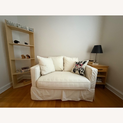 Used Crate & Barrel Willow II Slipcovered Chair and a Half for sale on AptDeco