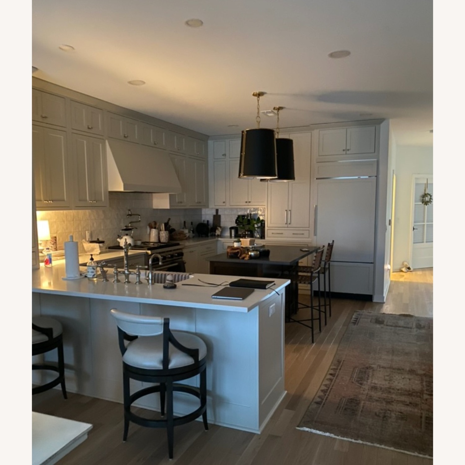 Woodbridge Taylor Home Designs Dark Gray Wood Stools - image-3