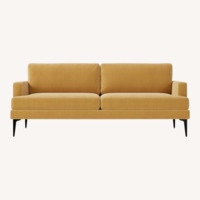 West Elm Andes Sofa Yellow Fabric 2 Seater Sofa