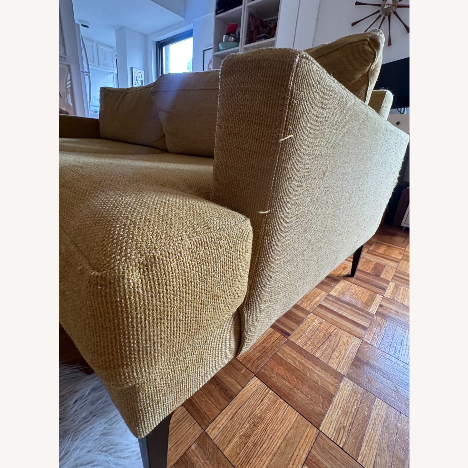 West Elm Andes Sofa Yellow Fabric 2 Seater Sofa - image-10