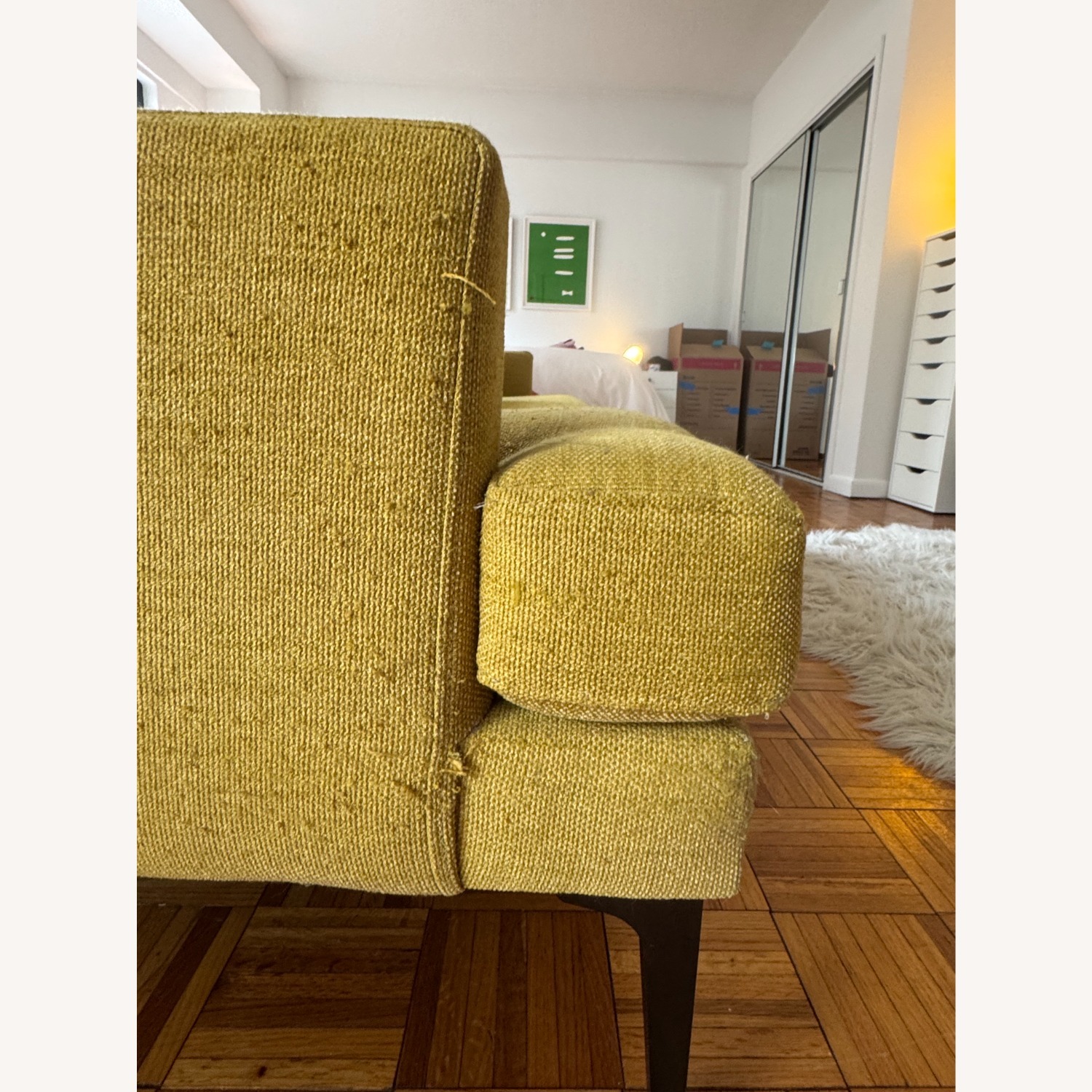 West Elm Andes Sofa Yellow Fabric 2 Seater Sofa - image-4