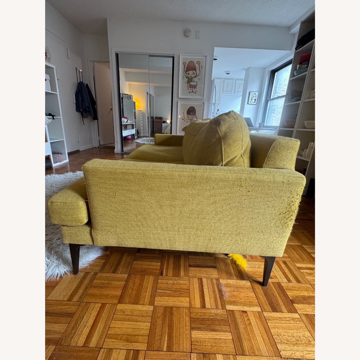 West Elm Andes Sofa Yellow Fabric 2 Seater Sofa - image-2