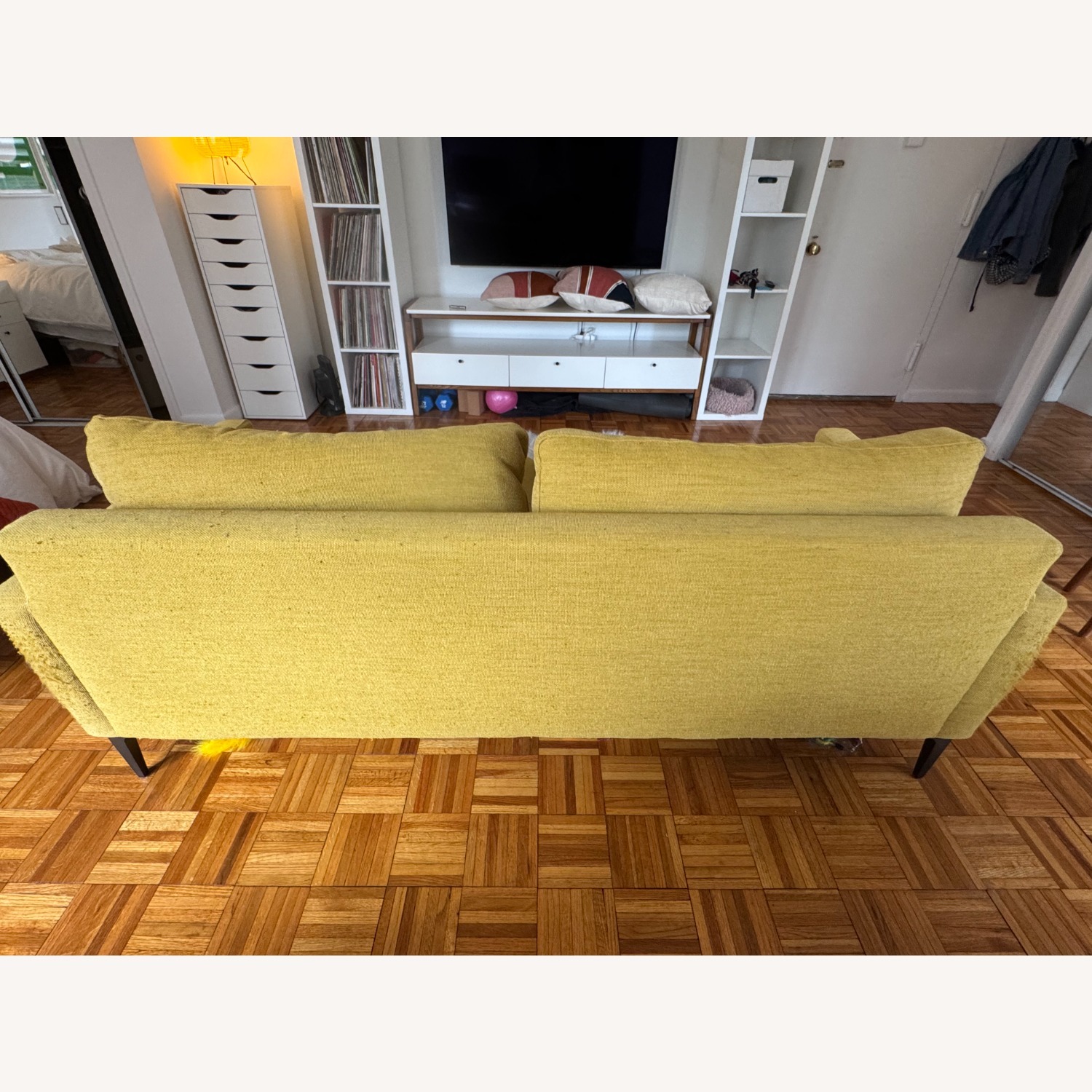 West Elm Andes Sofa Yellow Fabric 2 Seater Sofa - image-7