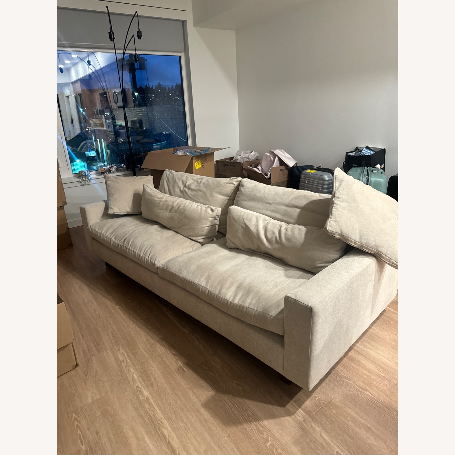 West Elm Harmony Natural Fabric 2 Seater Sofa - image-3